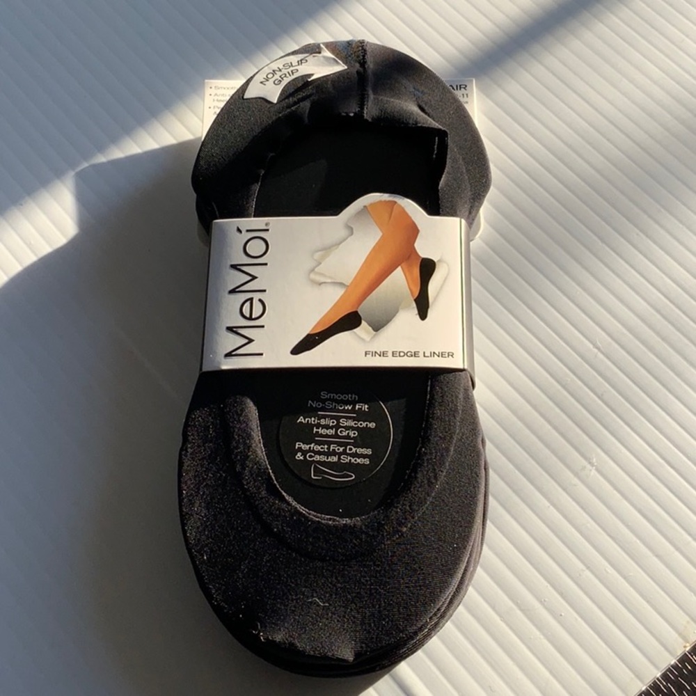 MeMoi non-slip shoe liner | 5-pair | black | size 9-11